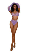 Lace Bralette Panty and Gloves Set - Os - Lilac Luxe Ember Essentials