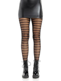 "Cosima Striped Net Tights - Os - Black LA-9917BKOS"