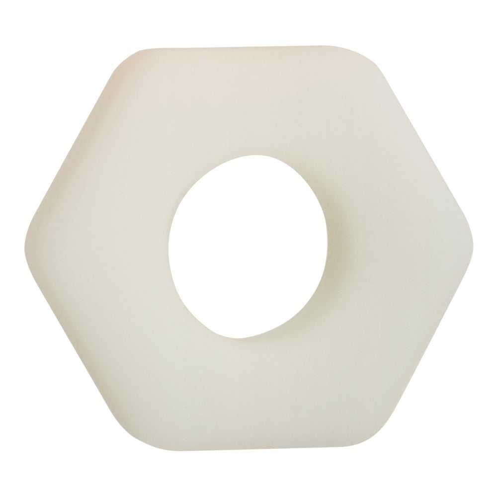 Alpha Glow-in-the-Dark Liquid Silicone Prolong Sexagon Ring - White Luxe Ember Essentials