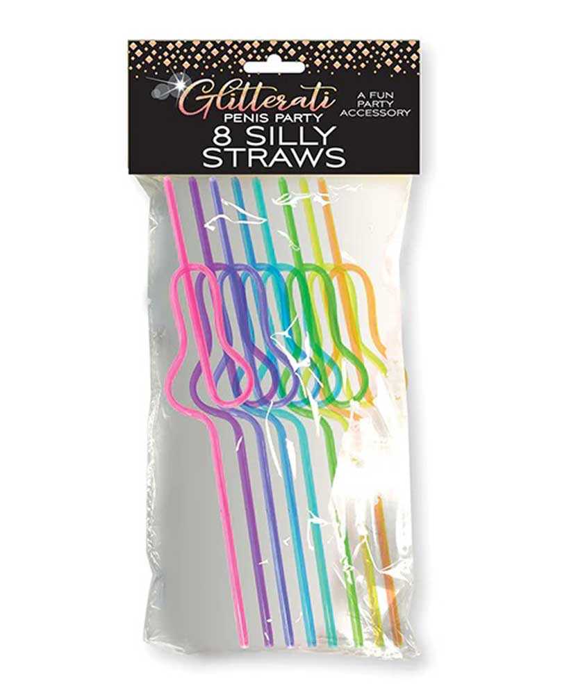 Glitterati Silly Penis Straws 8 Ct Luxe Ember Essentials
