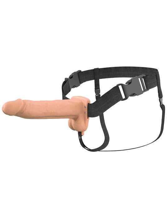 Fantasy X-Tensions Elite 8" Vibrating Hollow Silicone Strap-on - Light Luxe Ember Essentials