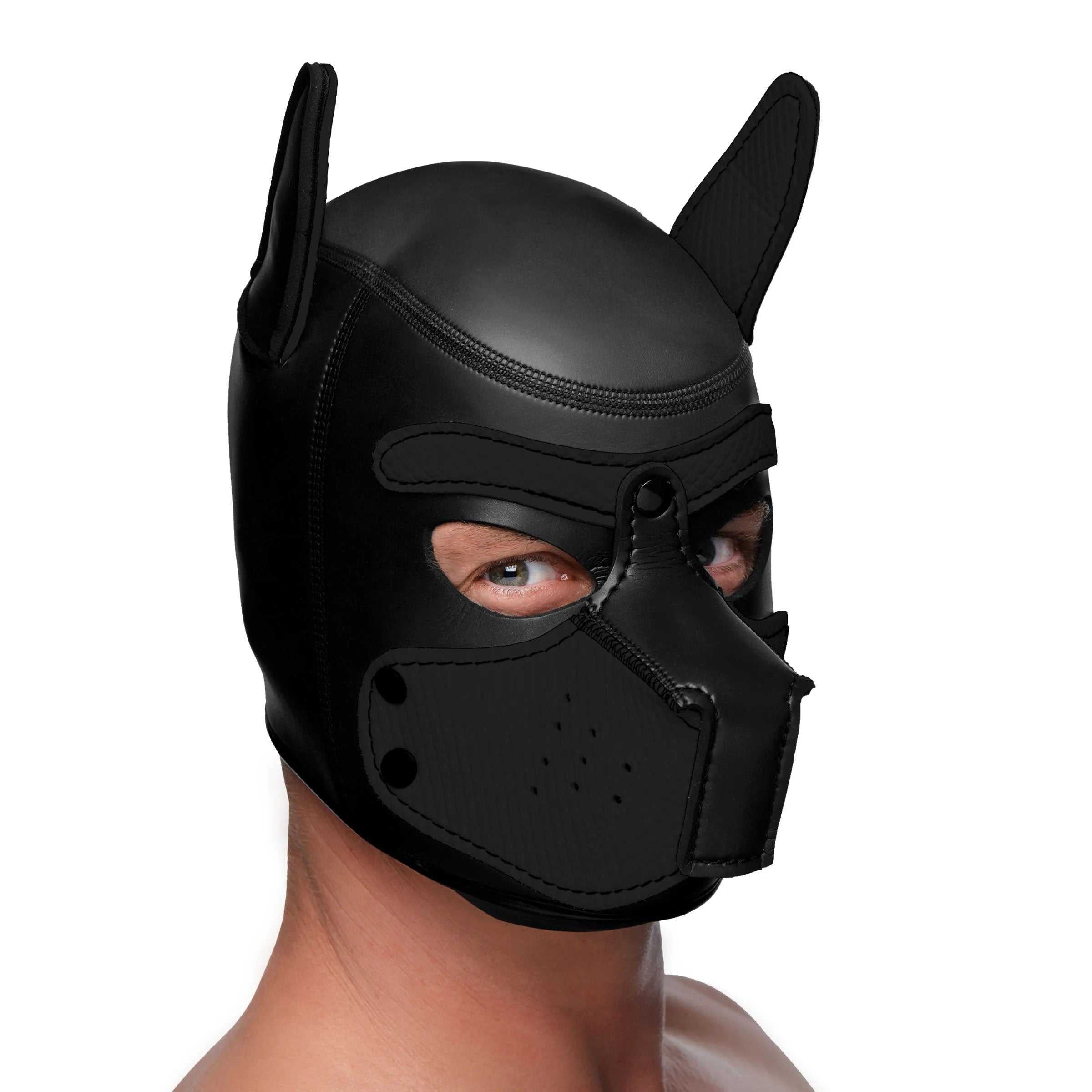 Spike Neoprene Puppy Hood - Black Luxe Ember Essentials