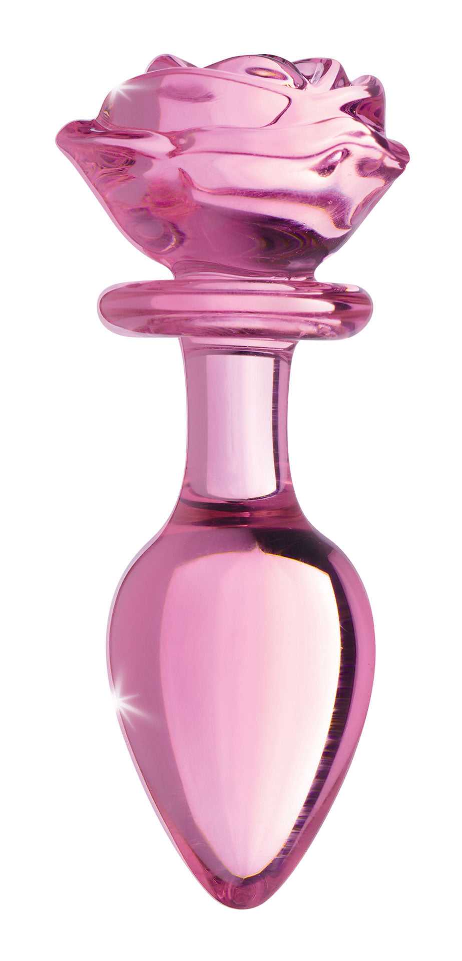 Pink Rose Glass Anal Plug - Large Luxe Ember Essentials