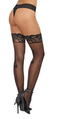 Lace Top Thigh High - One Size - Black Luxe Ember Essentials