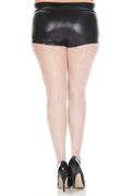 Backseam Fishnet Pantyhose - Queen Size - White Luxe Ember Essentials
