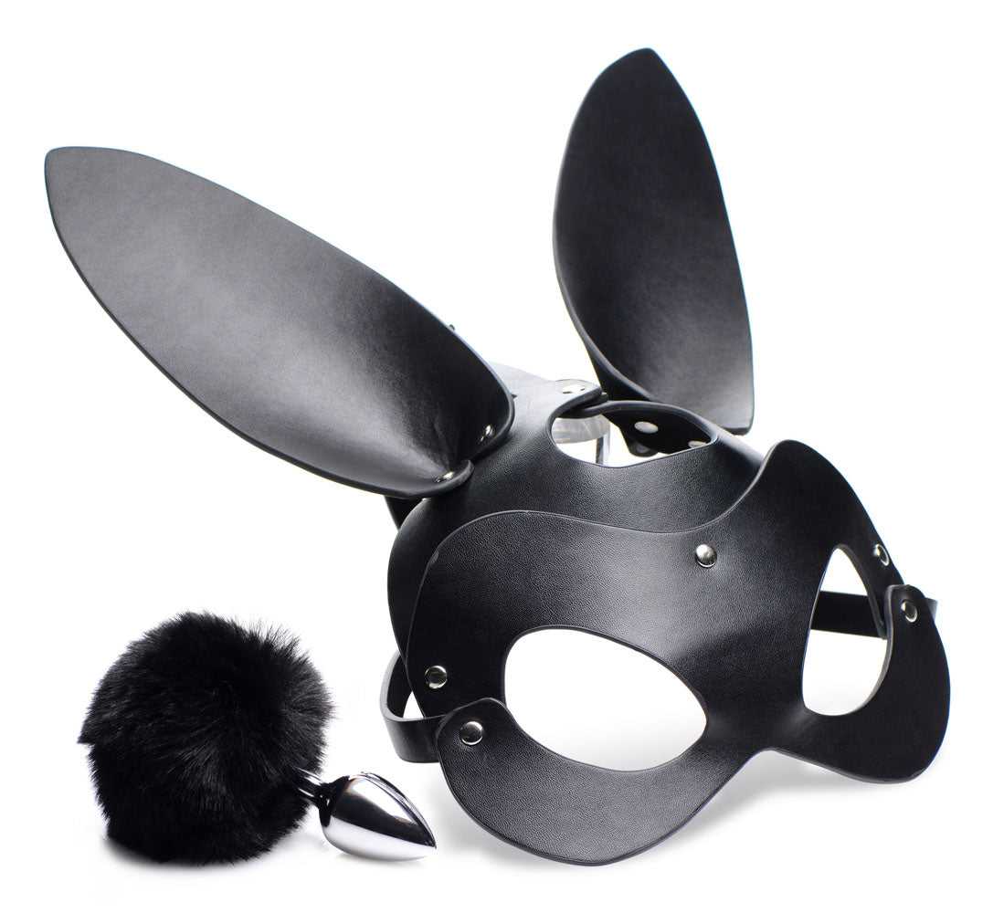 Bunny Tail Anal Plug and Mask Set Luxe Ember Essentials