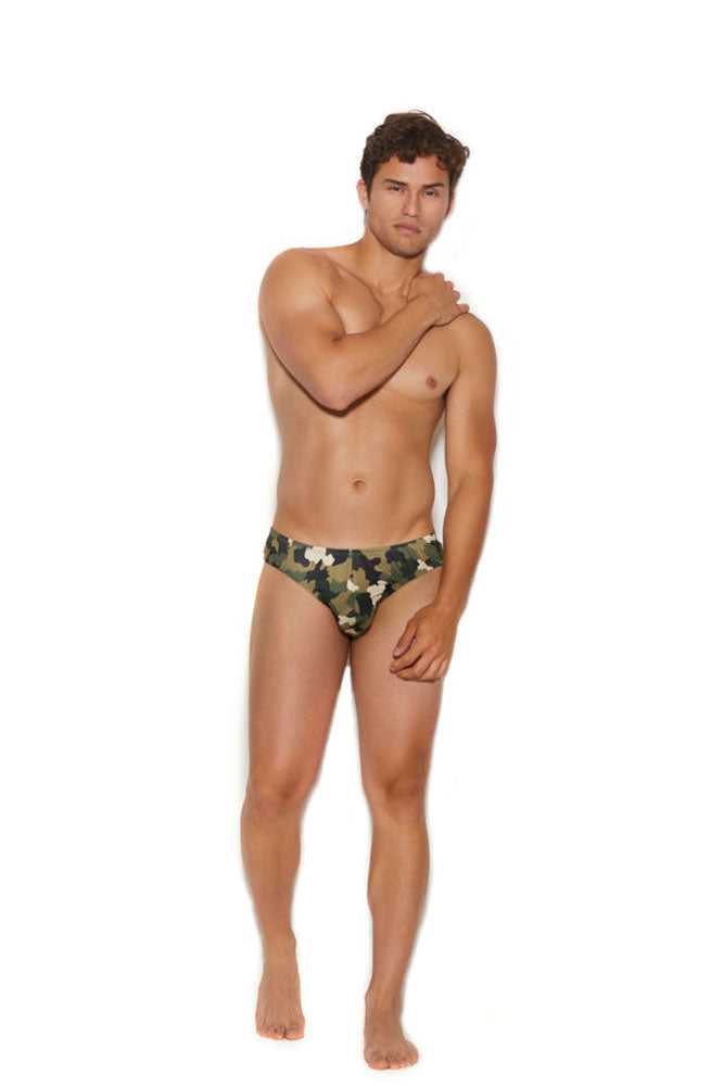 Men's Thong Back Brief - Small / Medium - Camouflage - in Poly Bag Only Luxe Ember Essentials