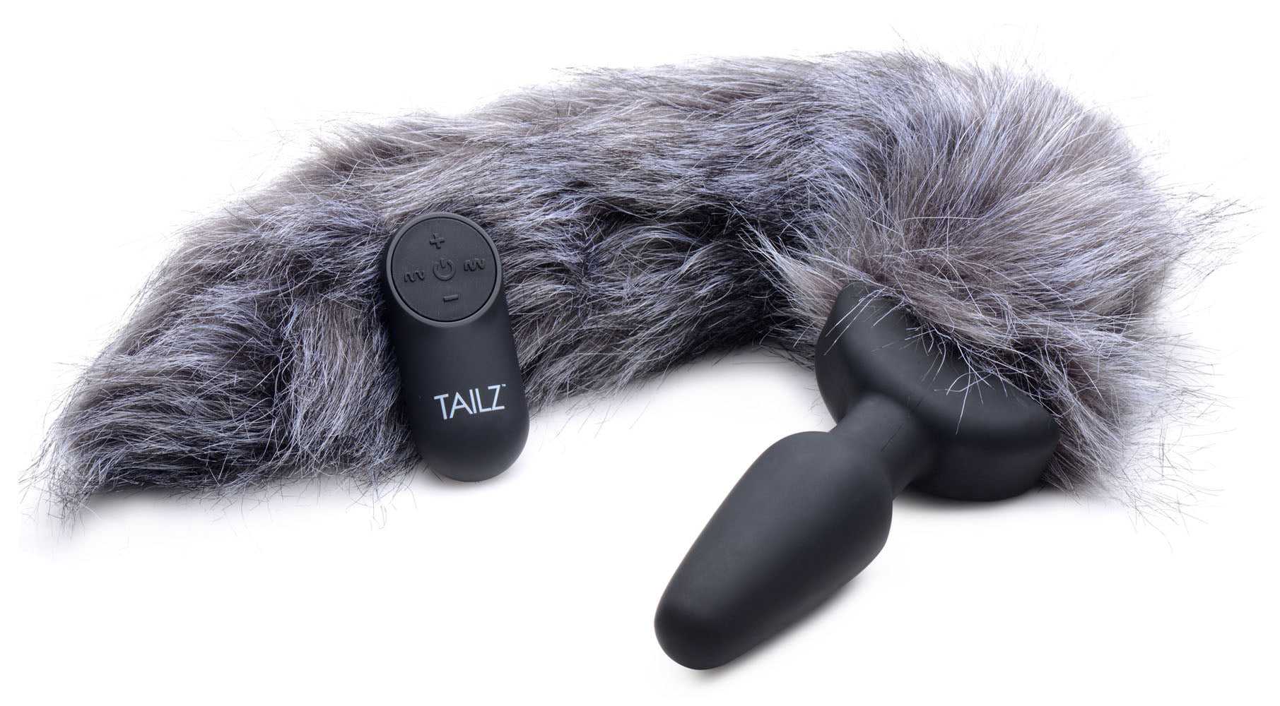 Grey Fox Tail Vibrating Anal Plug Luxe Ember Essentials