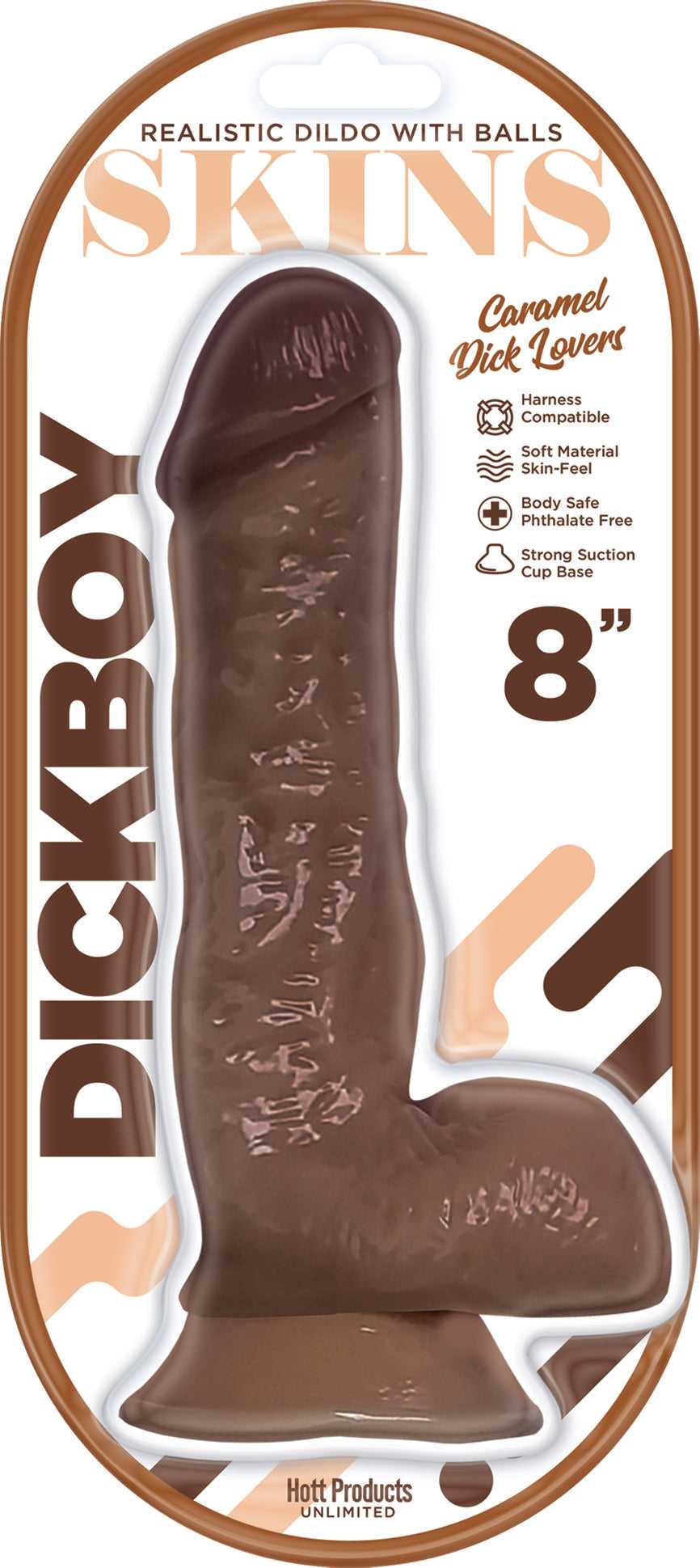 Dickboy - Skins - Dildo With Balls - 8 Inch - Caramel Dick Lover Luxe Ember Essentials