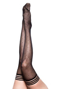 Ally - Polka Dot Thigh High - Size B - Black Luxe Ember Essentials