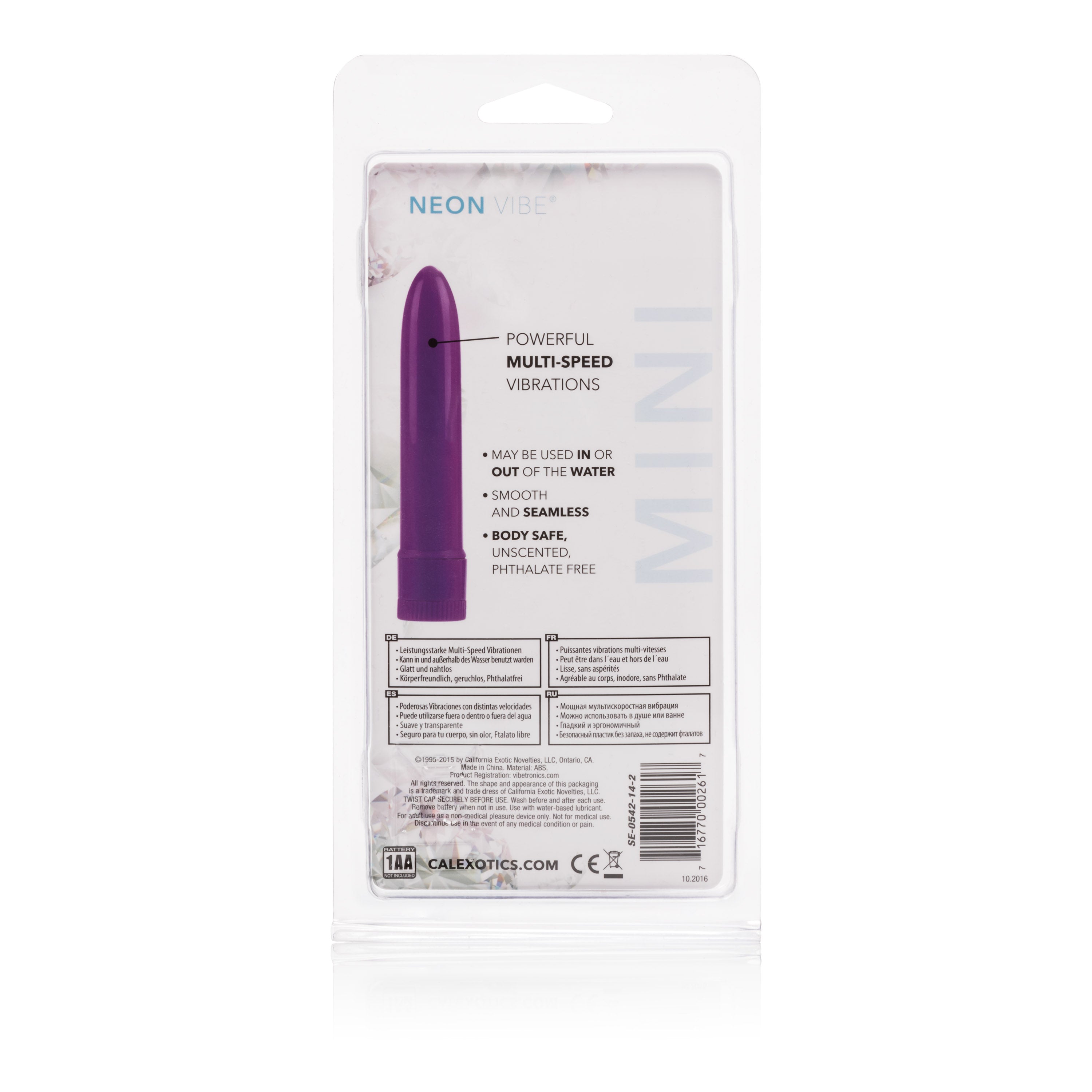 "Mini Neon Multi-Speed Vibe 4.5 Inches - Purple SE0542142"