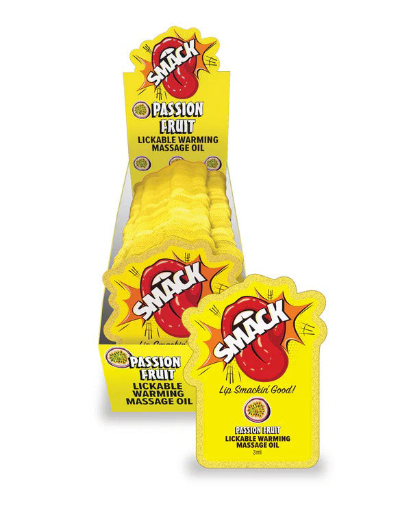 Smack Lickable Massage Oil, 3ml Pouch Display 36pc - Passion Fruit