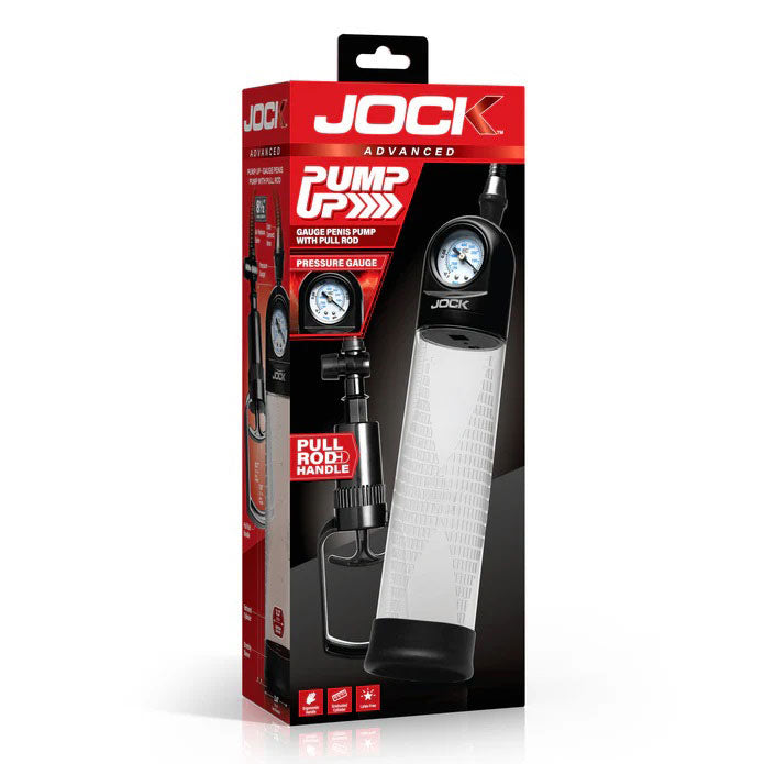Pump Up Gauge Penis Pump With Pull Rod - Clear