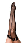 Taylor - Silky Sheer Thigh High - Size a - Black Luxe Ember Essentials