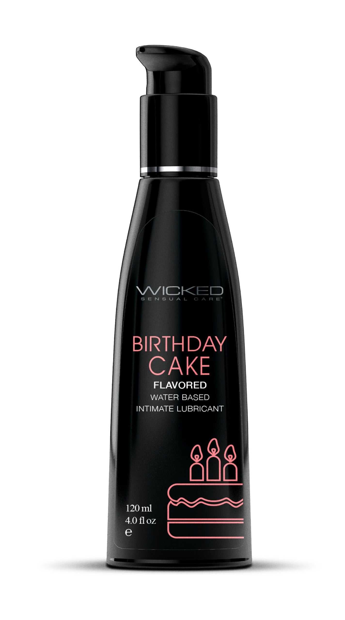 Aqua Birthday Cake Flavored Water Based Intimate Lubricant 4 Fl. Oz. Luxe Ember Essentials