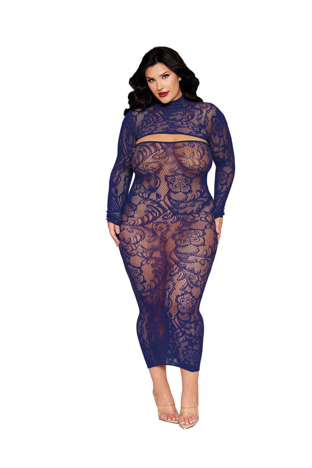 Bodystocking Gown and Shrug Dmnd - Queen - Eclipse Luxe Ember Essentials