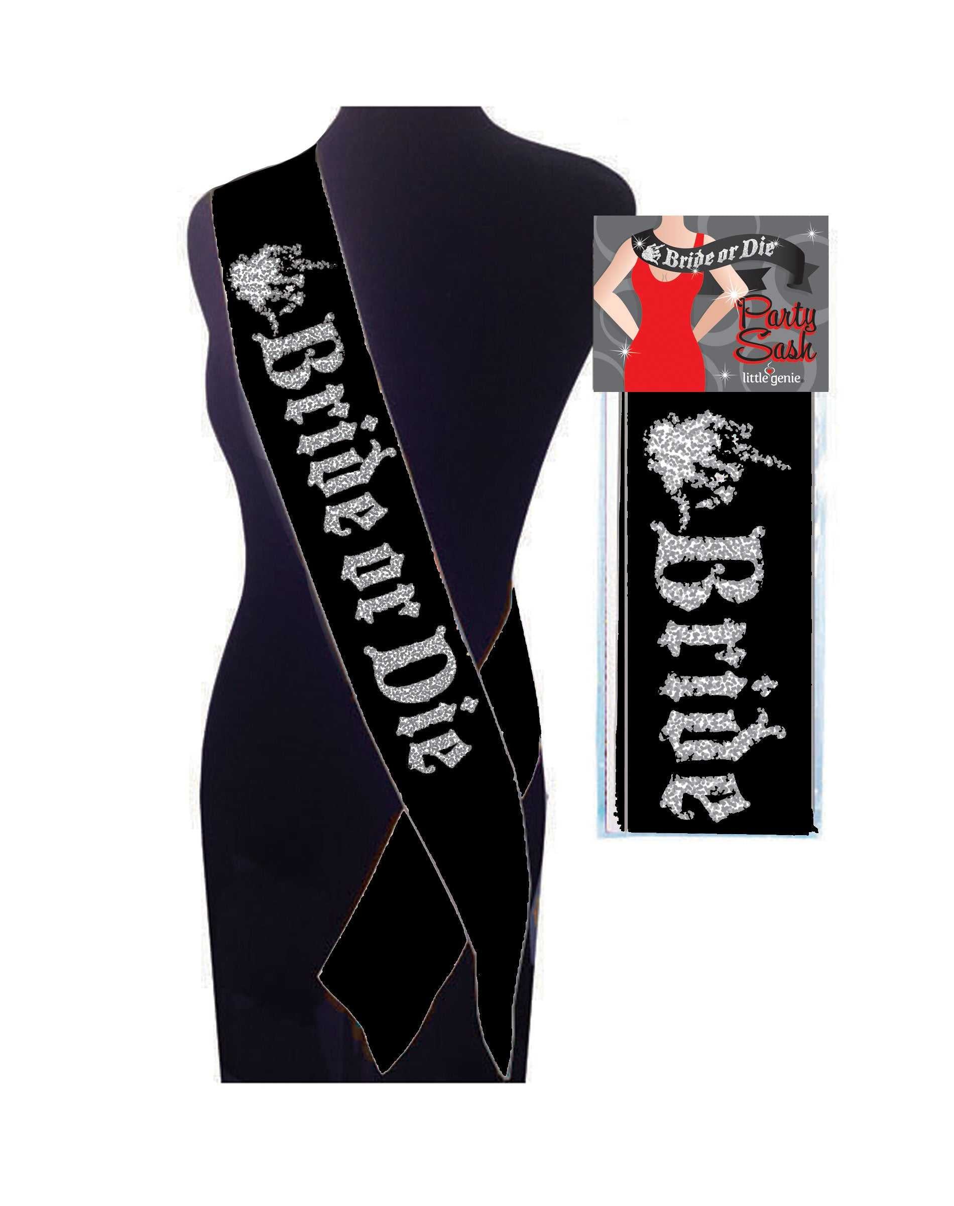 Bride or Die Sash - Black Luxe Ember Essentials