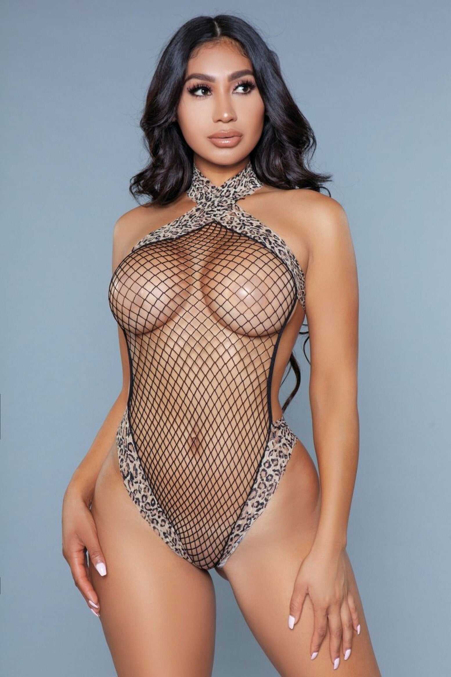 Driving Me Wild Bodystocking - Leopard - One Size Luxe Ember Essentials