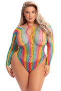 More Color Long Sleeve Bodysuit - Queen Size - Rainbow Luxe Ember Essentials