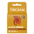 "Trojan Stimulations Ultra Ribbed Lubricated Condoms - 3 Pack TJ94050"