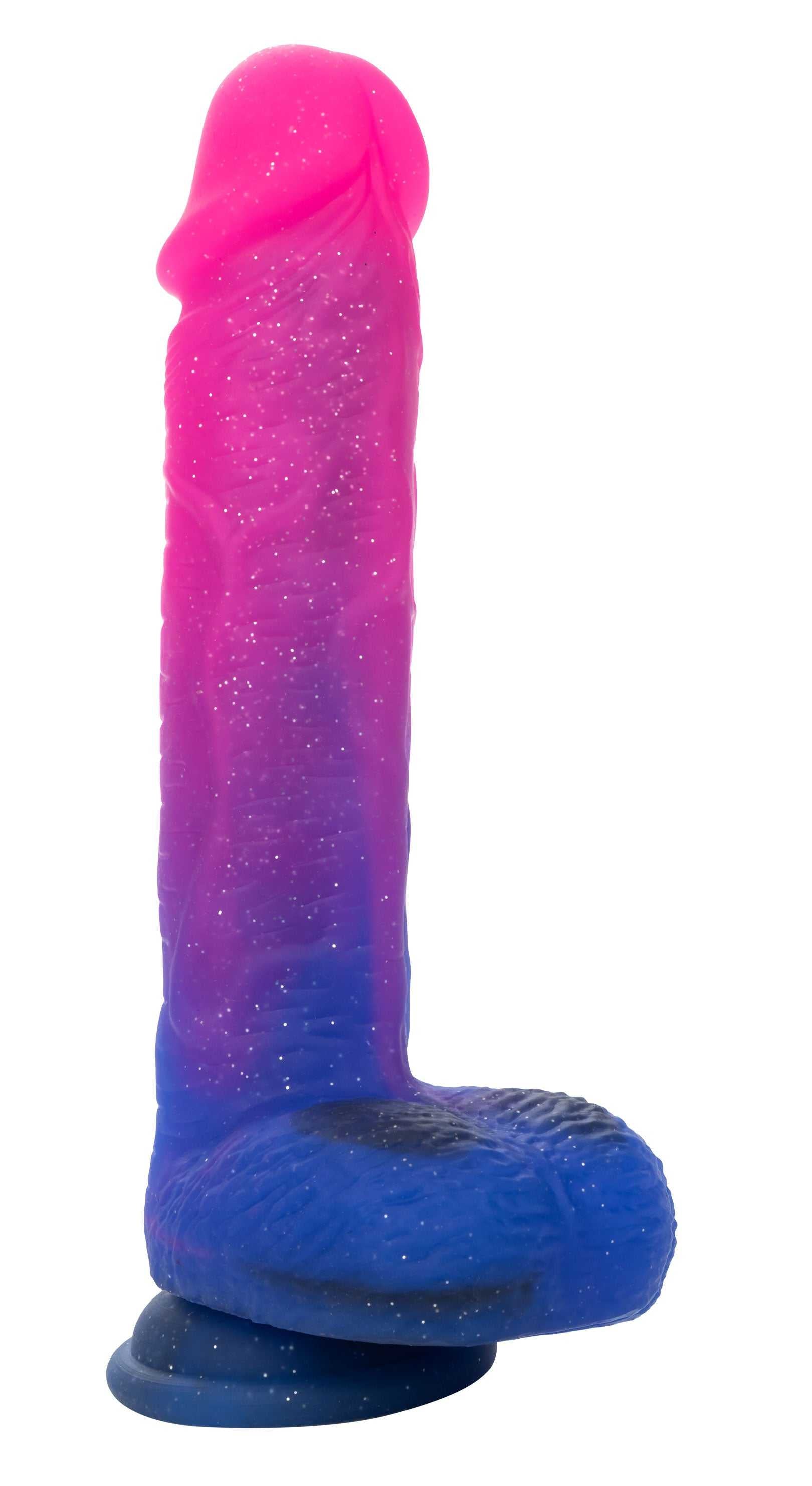 Naughty Bits Ombre Hombre XL Vibrating Dildo - - Pink/purple Luxe Ember Essentials