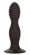 Silicone Ribbed Anal Stud - Black Luxe Ember Essentials