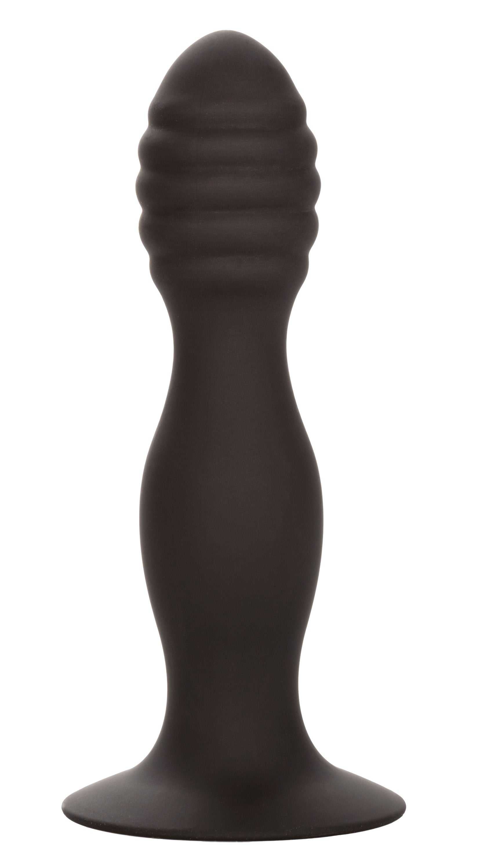 Silicone Ribbed Anal Stud - Black Luxe Ember Essentials