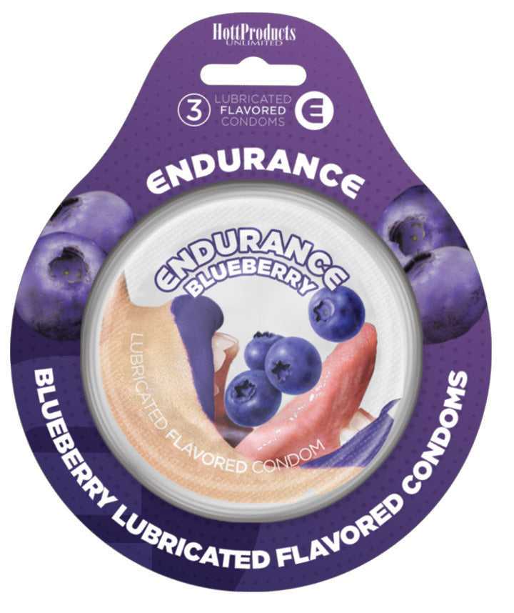 Endurance Condoms -Blueberry - 3 Pack Luxe Ember Essentials