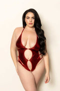 Lame Teddy With Keyholes - Queen Size - Red Luxe Ember Essentials