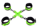 Hand and Ankle Cuffs With Hogtie - Glow in the Dark Luxe Ember Essentials