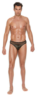 Men's Fishnet Thong Back Brief - Large/xlarge - Black Luxe Ember Essentials