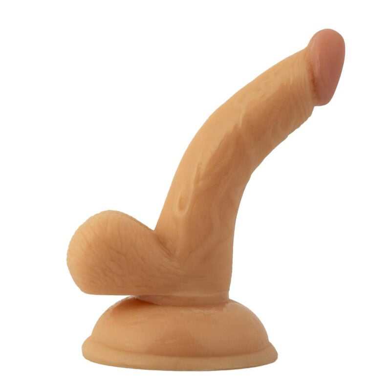 All American Mini Whoppers 4-Inch Curved Dong With Balls - Flesh Luxe Ember Essentials