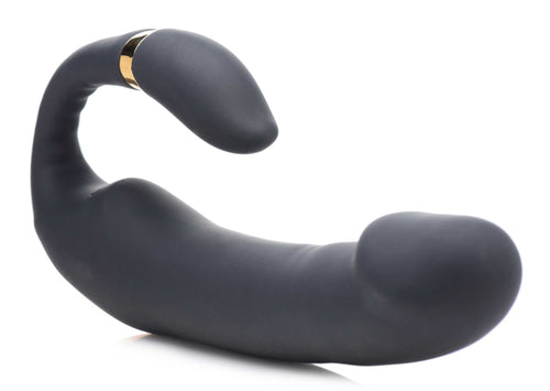 10x Pleasure Pose Come Hither Silicone Vibe With Poseable Clit Stim Luxe Ember Essentials