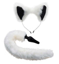 White Fox Tail Anal Plug and Ears Set Luxe Ember Essentials