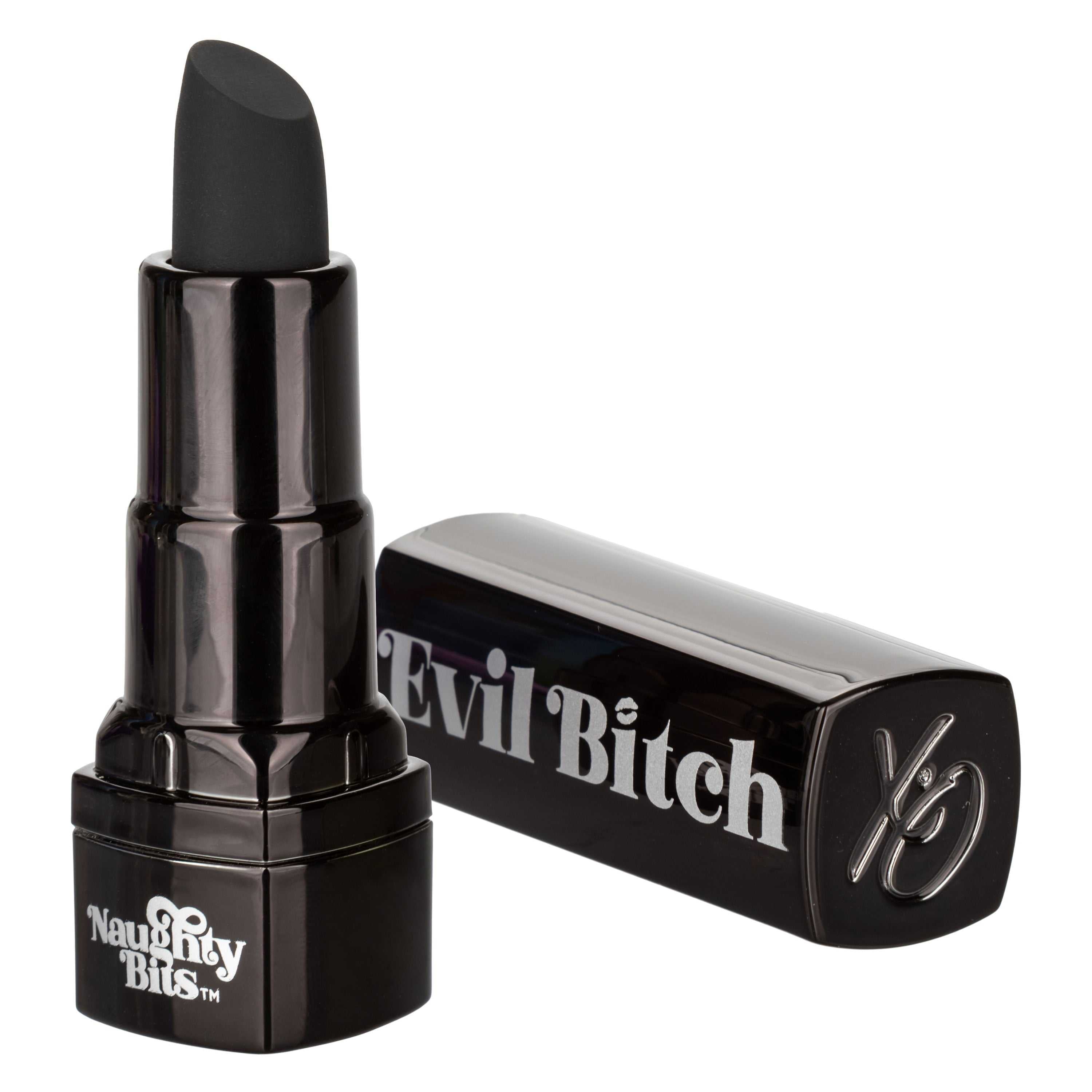 Naughty Bits Evil Bitch Lipstick Vibrator - Black Luxe Ember Essentials