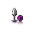 Purple Round Gem Gunmetal Metal Plug - Sm Luxe Ember Essentials