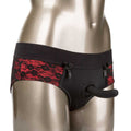 Scandal Crotchless Pegging Panty Set - L/xl Luxe Ember Essentials