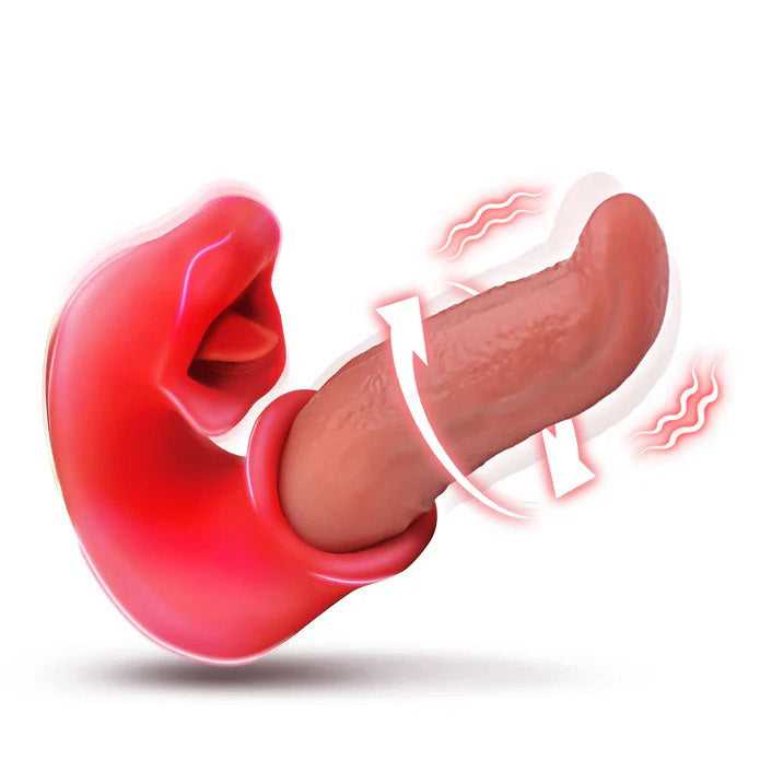 Lusty Licker Kissing and Licking Tongue Vibrator - Red Luxe Ember Essentials