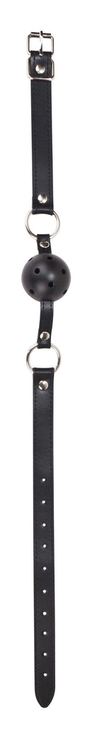 Ball Gag With Leather Straps - Black Luxe Ember Essentials
