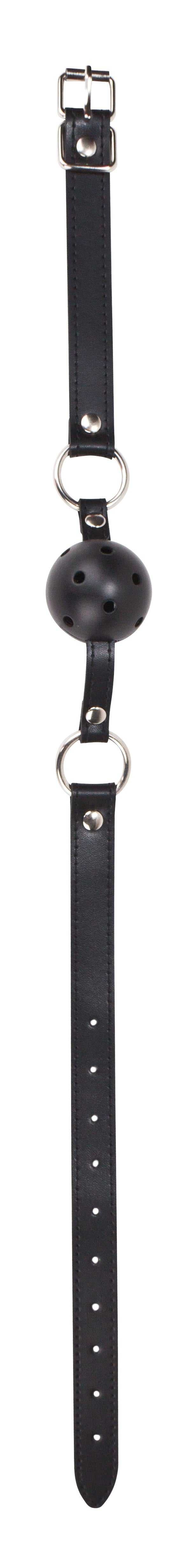 Ball Gag With Leather Straps - Black Luxe Ember Essentials