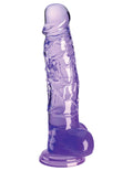 King Cock Clear 8 Inch With Balls - Purple Luxe Ember Essentials