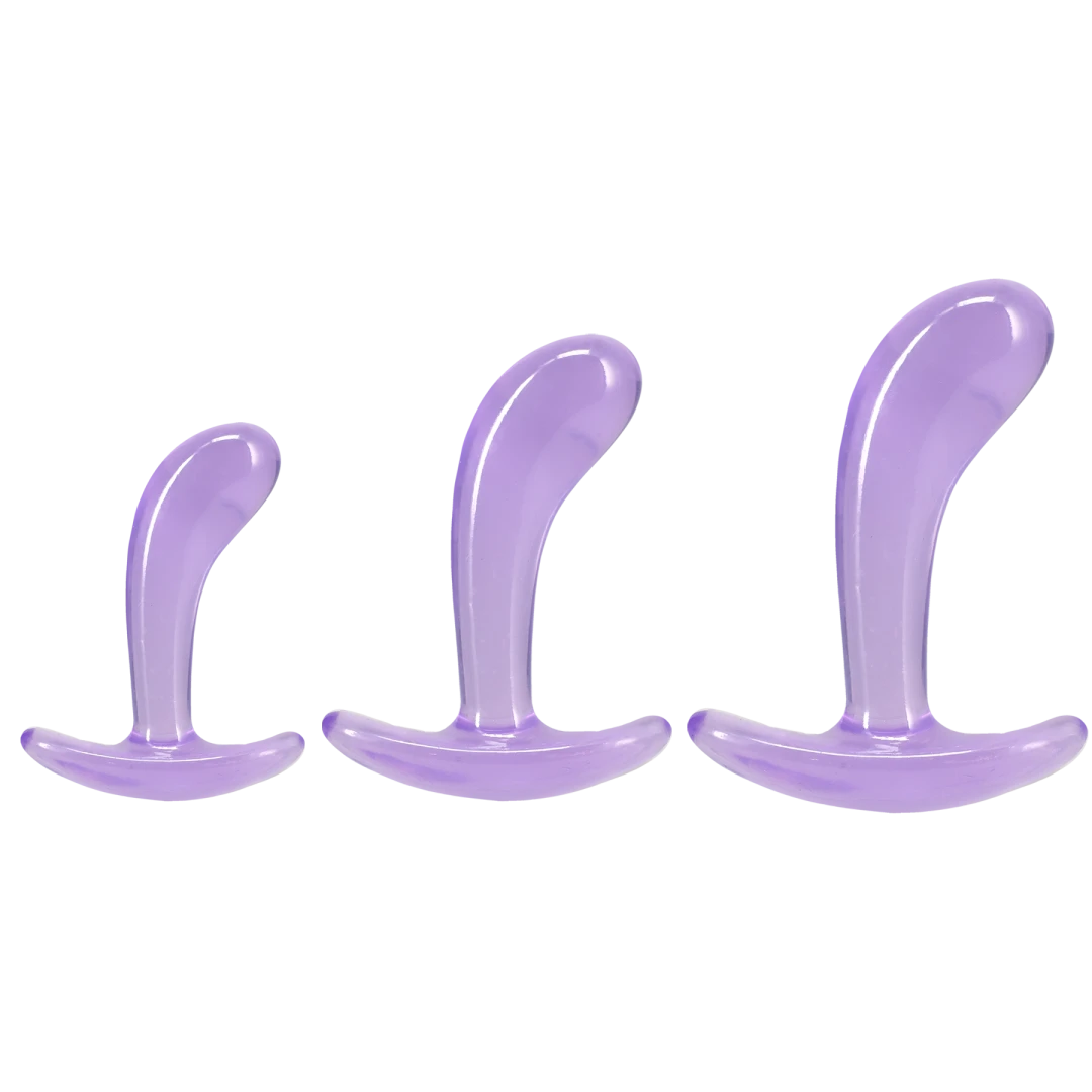 "Crystal Jellies - Curved Anal Trainer Set Purple DJ0289-69-CD"