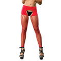 Crotchless Short Style With Mesh Bottom Leggings - One Size - Red Luxe Ember Essentials