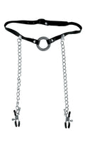 Fetish Fantasy Series O-Ring Gag With Nipple Clamps Luxe Ember Essentials