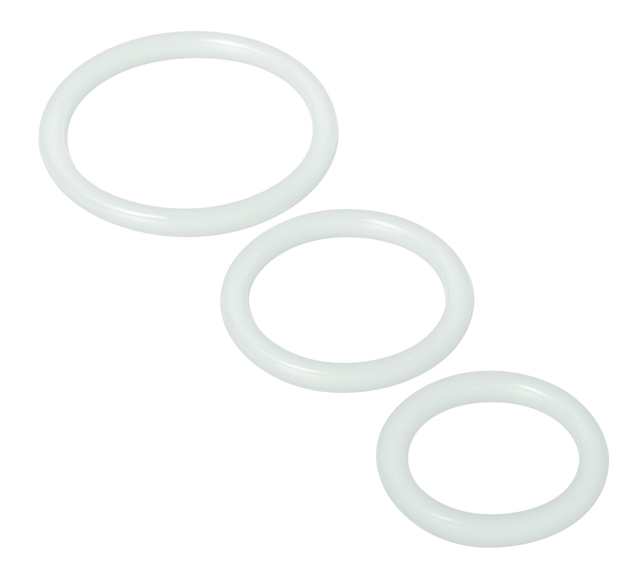 Trinity Silicone Cock Rings - Clear Luxe Ember Essentials