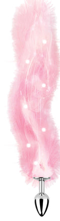 Foxy Tail - Light Up Faux Fur Butt Plug - Pink Plug - Pink Luxe Ember Essentials