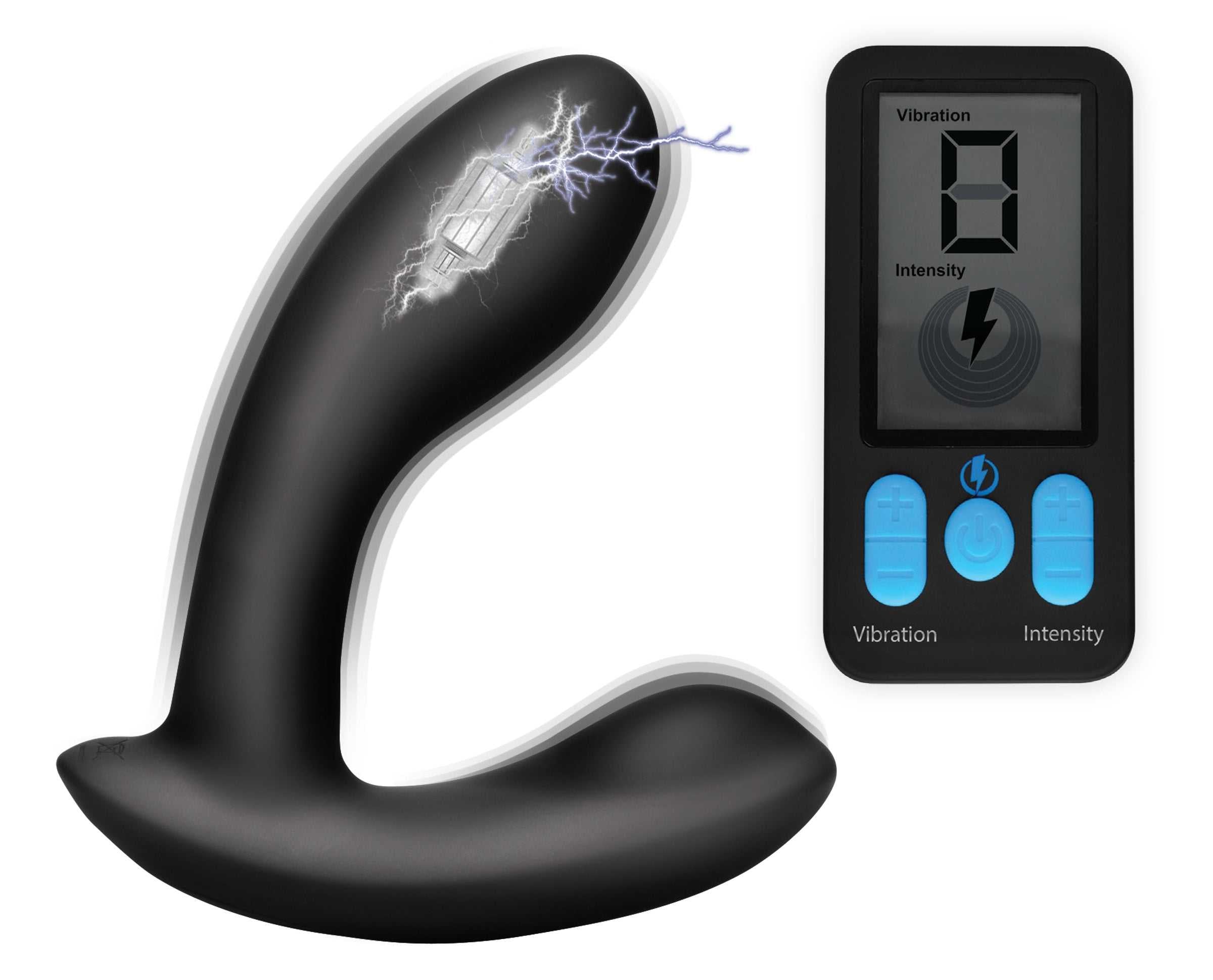 E-Stim and Vibrating Prostate Massager - Black Luxe Ember Essentials