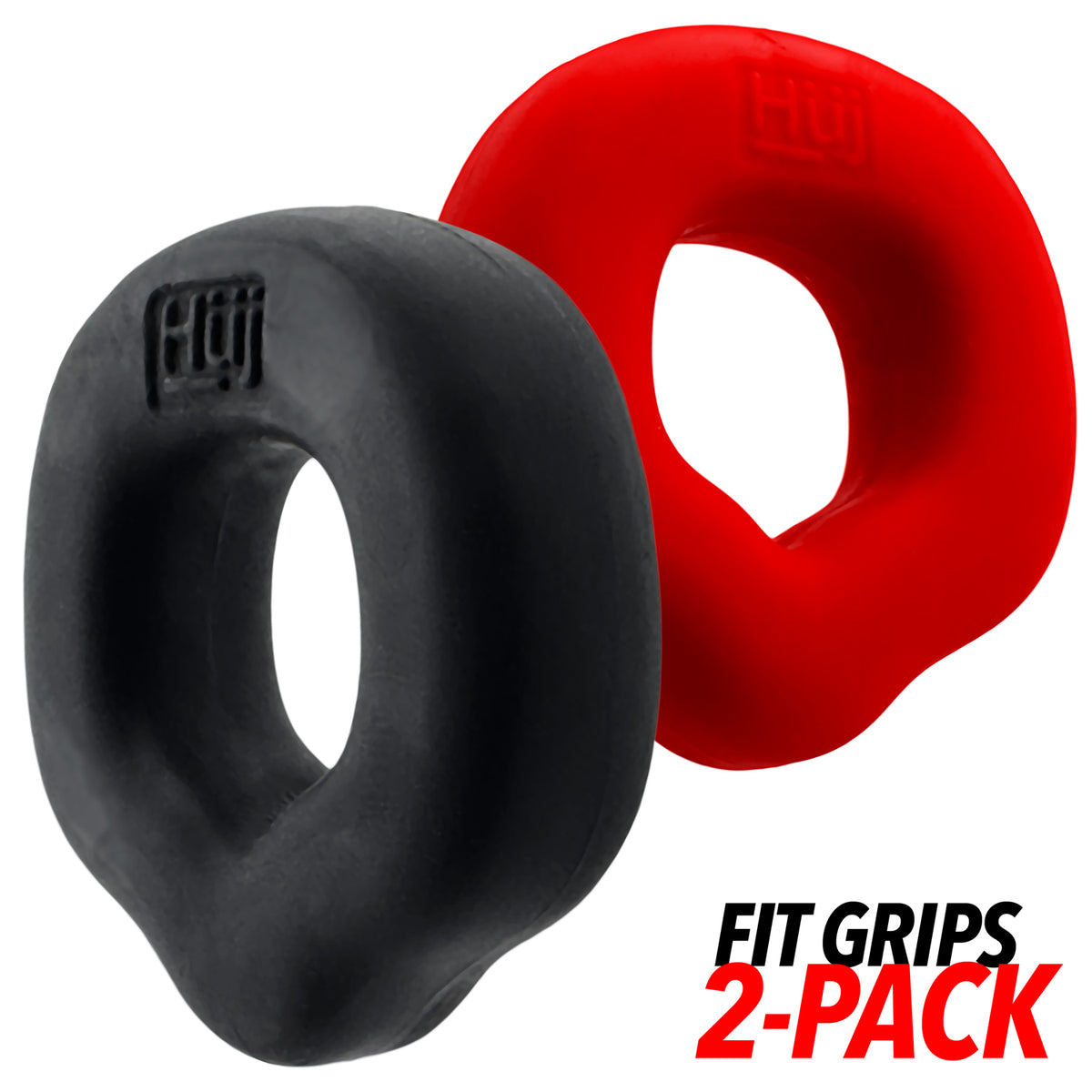 "Fit Grips 2-Pack Ergo-Fit Cockrings Black Red HUJ-152-BK/RD"