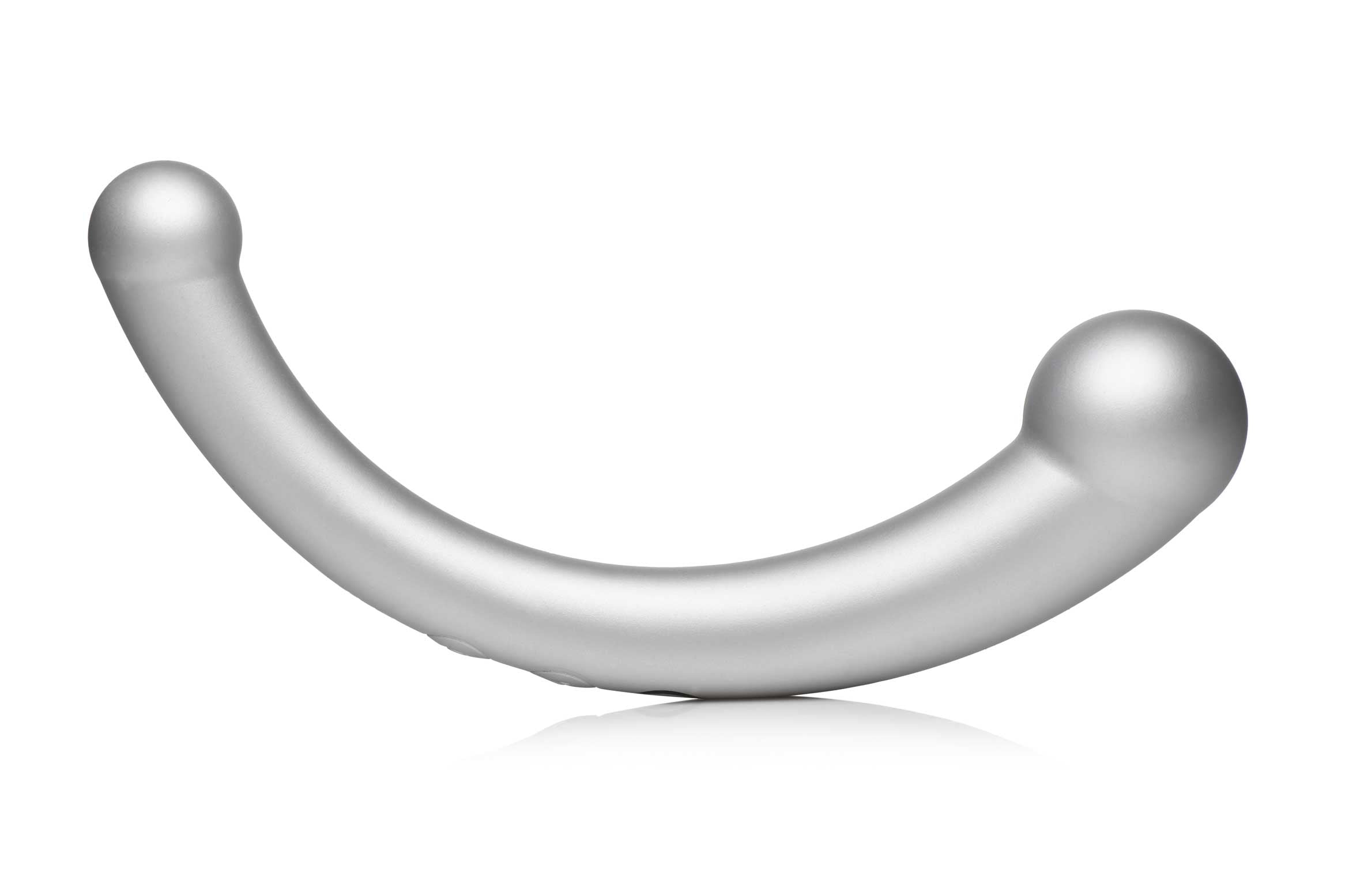 10x Vibra-Crescent Silicone Dual Ended Dildo - Silver Luxe Ember Essentials