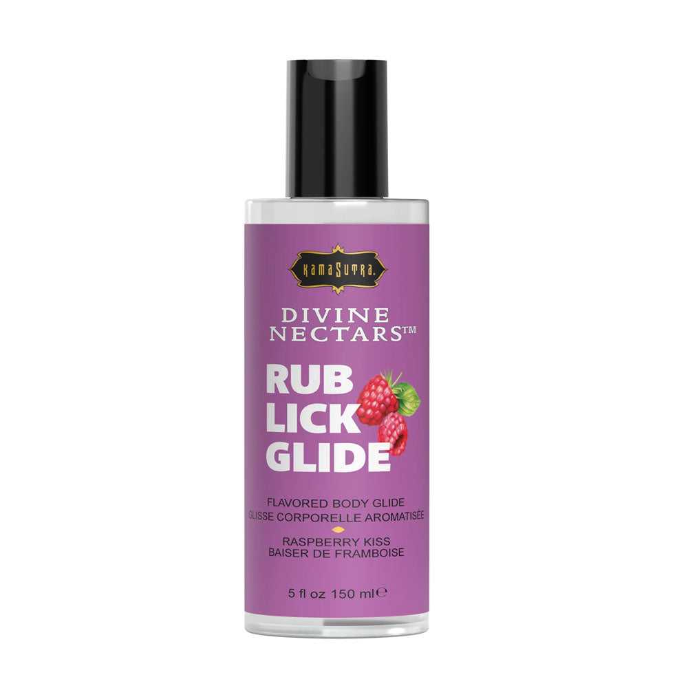 Divine Nectars Flavored Body Glide - Raspberry Kiss - 5 Fl Oz. 150ml Luxe Ember Essentials